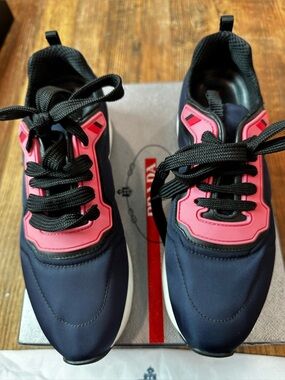 Prada Navy and Pink Sneakers